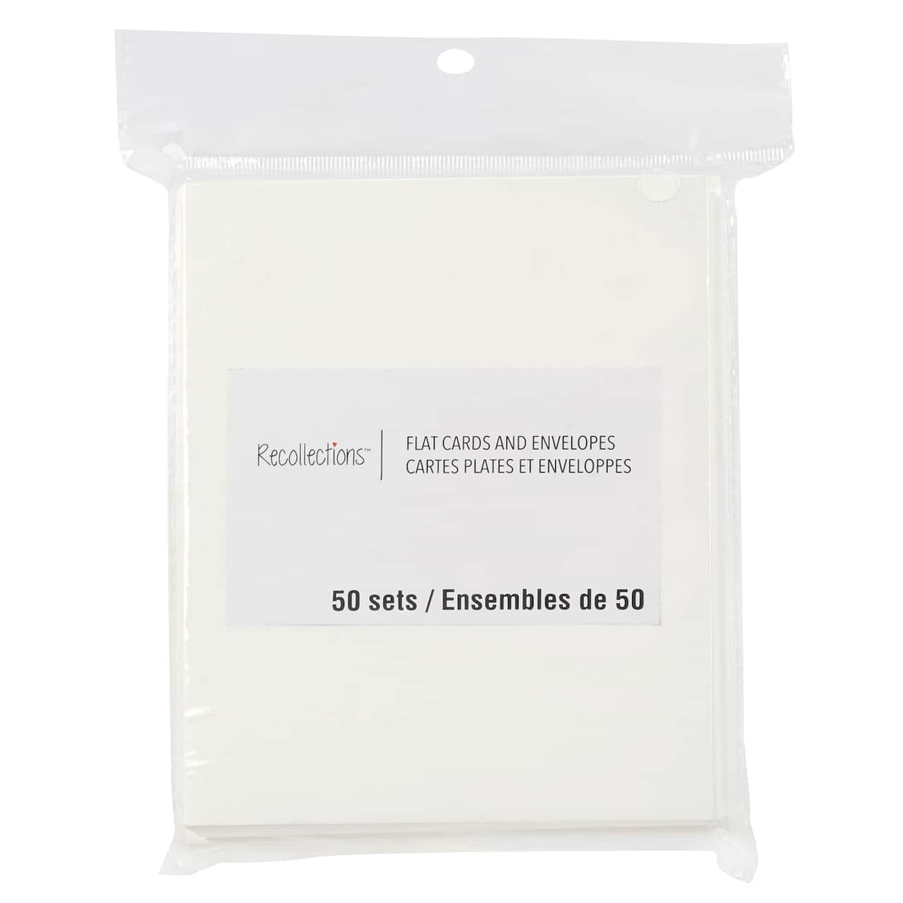 50 Sets of Ivory Flat Cards & Envelopes by Recollections™, 4.25" x 5.5"